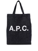 A.P.C. sac cabas à logo imprimé - Bleu