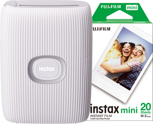 Fujifilm Instax Mini Link 2 Clay White + Fujifilm Instax Mini Film (20 stuks)
