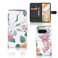 Google Pixel 9 | 9 Pro | Telefoonhoesje | Met pasjeshouder | Bird Flowers