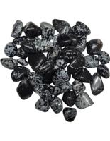 500 Gram Mexicaanse Obsidiaan Sneeuwvlok Trommelstenen voor Spirituele Groei - thumbnail
