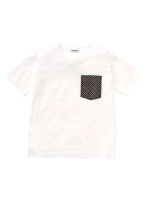 familiar t-shirt en coton à carreaux vichy - Blanc