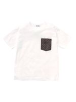 familiar t-shirt en coton à carreaux vichy - Blanc - thumbnail