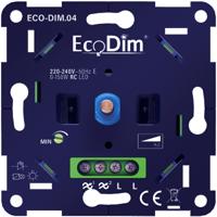 EcoDim - Inbouw LED Dimmer 0-150W - Fase Afsnijding RC - Enkel Knop