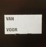 Etiket 3719 wit afnm.br VAN VOOR / 25rl