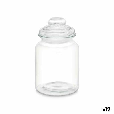 Blik Transparant Glas 900 ml (12 Stuks) Met deksel
