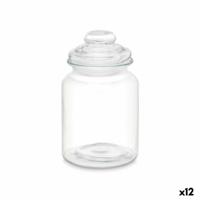 Blik Transparant Glas 900 ml (12 Stuks) Met deksel