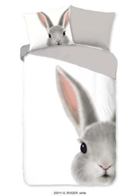 Good Morning Kinderdekbedovertrek "konijn" - Wit - (140x200/220 cm) - Katoen Good Morning Kinderdekbedovertrek "konijn" - Wit - (140x200/220 cm) - Katoen