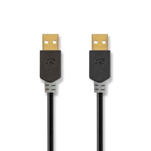 Kabel USB 2.0 | A male - A male | 2,0 m | Antraciet