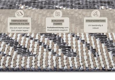 Hanse Home - Clyde In- and Outdoor Carpet Paru Grey Cream - 76x150 cm
