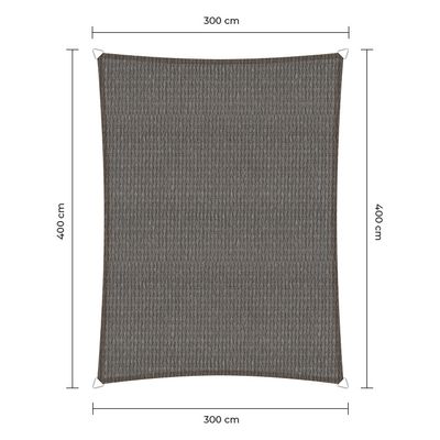 Sunfighter Schaduwdoek Rechthoek grijs 3x4m.