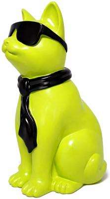 Groene poes met zonnebril - 28 cm