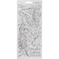 Creativ Company Stickers, veren, vel 10x23 cm, zilver, 1 vel