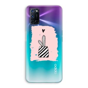 Zwart-wit cactus: Oppo A92 Transparant Hoesje
