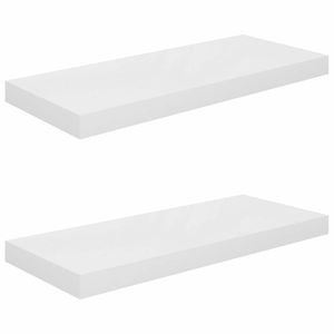 vidaXL Wandschappen zwevend 2 st 60x23,5x3,8 cm MDF hoogglans wit