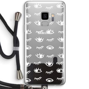 Eye pattern #3: Samsung Galaxy S9 Transparant Hoesje met koord