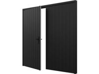 Trendhout Plaatdeur dubbel XL - 2 deuren - 120x211,5 cm + kozijn 254x219 cm - zwart (incl. hang en sluitwerk)- - Hout- Trendhout