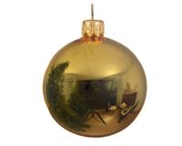 Kerstbal glas glans d7 cm lichtgoud 6st - Decoris - thumbnail