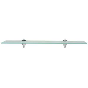 The Living Store Zwevende plank - Transparant glazen schap 60x10cm - 8mm gehard veiligheidsglas - Draagvermogen 10kg -