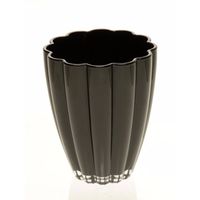 Zwarte glazen vaas 17 cm - Vazen - thumbnail