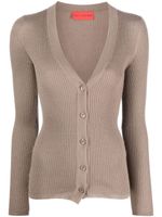 Wild Cashmere cardigan nervuré Cloe à col v - Marron