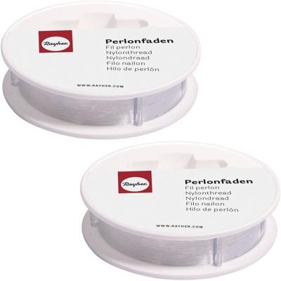 Nylon draad - 2x - wit - 0,7 mm - 25 m - hobby draad - sieraden maken - knutselen
