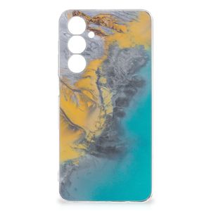 Samsung Galaxy A54 5G TPU Siliconen Hoesje Marble Blue Gold