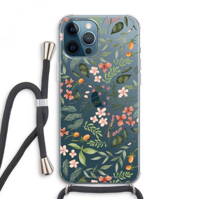 Sweet little flowers: iPhone 12 Pro Max Transparant Hoesje met koord