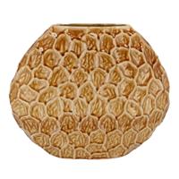 DK Design Bloemenvaas Inga Jada - plat model - bruin - 32 x 12 cm - moderne vaas - schub motief DK Design Bloemenvaas Inga Jada - plat model - bruin - 32 x 12 cm - moderne vaas - schub motief