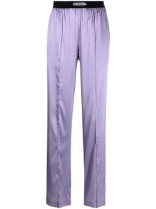 TOM FORD pantalon en soie à coupe droite - Violet