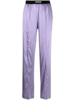 TOM FORD pantalon en soie à coupe droite - Violet - thumbnail