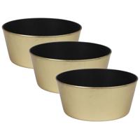 Othmar Decorations Plantenpot - 3x stuks - kunststof - goudkleurig - 24 x 10 cm - Bloemenbak - bloem
