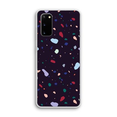 Dark Rounded Terrazzo: Samsung Galaxy S20 Transparant Hoesje