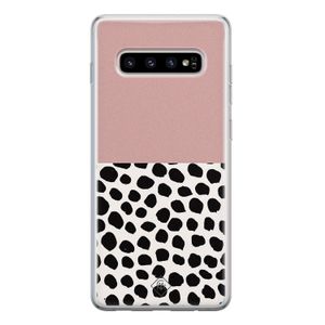 Samsung Galaxy S10 siliconen hoesje - Pink dots