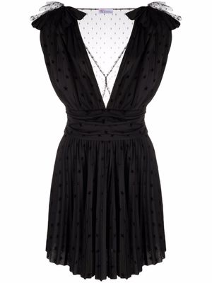 RED Valentino robe courte imprimée à design sans manches - Noir