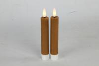 Ledkaars Lyon 2x2x15 cm oranje set van 2 - Countryfield