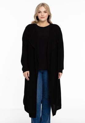 Yoek Vest met gedrapeerde hals cashmere | Zwart | Maat 54/56