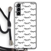 Wimpers: Samsung Galaxy S21 Transparant Hoesje met koord