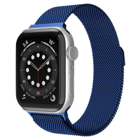 Bandje geschikt voor Apple Watch 38/40MM - Geschikt voor Series 1/2/3/4/5/6/7/8/9/SE - Maat One Size - Horlogebandje - Milanees - Donkerblauw
