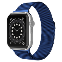 Bandje geschikt voor Apple Watch 38/40MM - Geschikt voor Series 1/2/3/4/5/6/7/8/9/SE - Maat One Size - Horlogebandje - Milanees - Donkerblauw - thumbnail