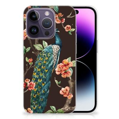 Apple iPhone 14 Pro | TPU Hoesje | Pauw met Bloemen