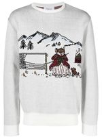 Palmes pull en maille intarsia à col rond - Blanc