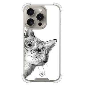 iPhone 15 Pro shockproof hoesje - Kat kiekeboe