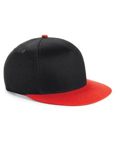 Beechfield CB615 Youth Size Snapback - Black/Bright Red - One Size