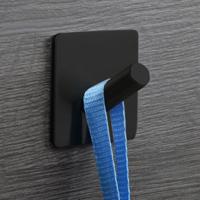 Roestvrijstaal zwart hoogwaardig schuine haak badkamer niet-geperforeerd Coat Rack