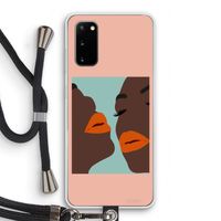 Orange lips: Samsung Galaxy S20 Transparant Hoesje met koord