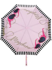 Moschino parapluie compact à imprimé cœur - Rose