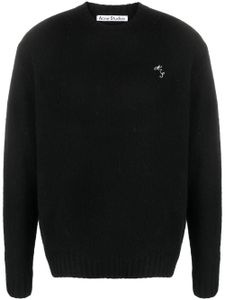 Acne Studios pull en laine à logo brodé - Noir