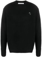 Acne Studios pull en laine à logo brodé - Noir