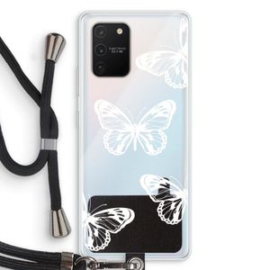 White butterfly: Samsung Galaxy S10 Lite Transparant Hoesje met koord