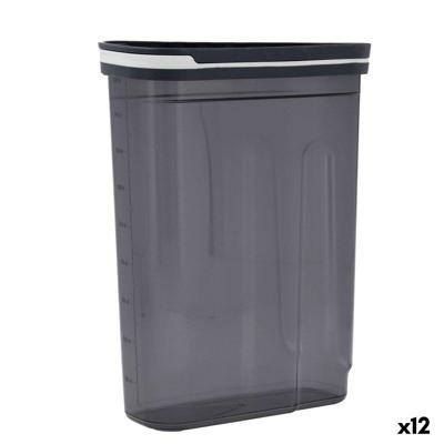 Voedselopslagcontainer Quid City Grijs 2,7 L Met deksel Dispenser (12 Stuks)